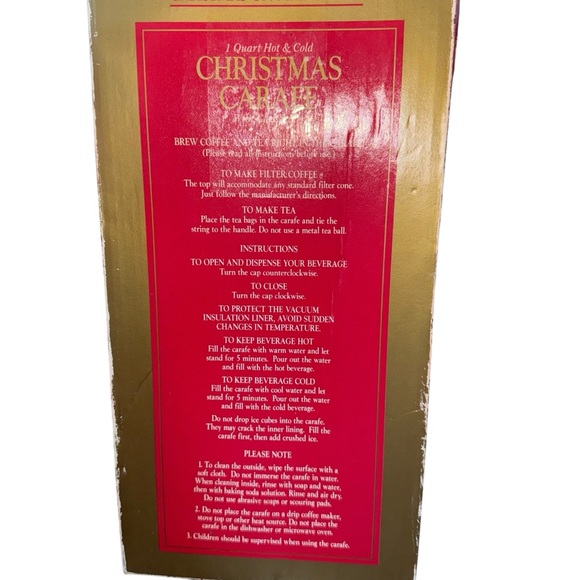 Hometrends Plastic Thermos Coffee Carafe  Pitcher Christmas Tree Glass Liner - Picture 4 of 7